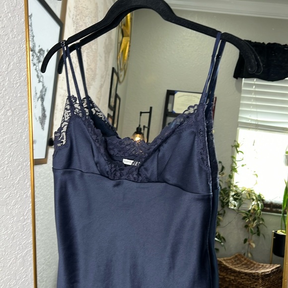 House of CB 'Soraya' Navy Satin Slip Dress NWOT - Picture 6 of 11